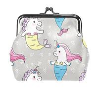 Cute Unicorn Mermaid Tail Coin Purse Kiss Lock Change Purse Vintage Trinkets Pouch