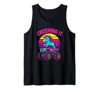 Cute Unicorn Monster Truck Crushing It Kids Birthday Party Tank Top