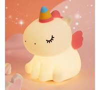 Cute Unicorn Night Light, Dimmable Nursery Kawaii Lamps for Room Decor, Super Squishy Silicone Timed Night Lamp. Great Ambience Light for Camping Party Room Decor [Energy Class G] (Unicorn)