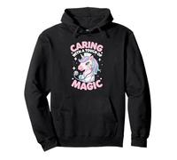 Cute Unicorn Nurse Caring Pullover Hoodie