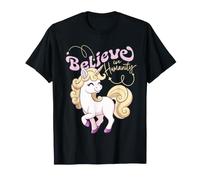 Cute Unicorn Pastel Believe in Humankind Curly Haired People T-Shirt