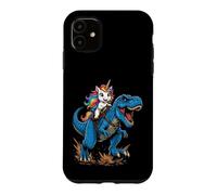 Cute Unicorn Riding T Rex Dinosaur Fantasy Adventure Scene Case for iPhone 11
