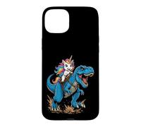 Cute Unicorn Riding T Rex Dinosaur Fantasy Adventure Scene Case for iPhone 15 Plus