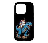 Cute Unicorn Riding T Rex Dinosaur Fantasy Adventure Scene Case for iPhone 15 Pro