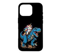 Cute Unicorn Riding T Rex Dinosaur Fantasy Adventure Scene Case for iPhone 16 Pro