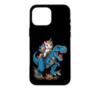 Cute Unicorn Riding T Rex Dinosaur Fantasy Adventure Scene Case for iPhone 16 Pro Max
