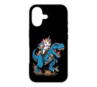 Cute Unicorn Riding T Rex Dinosaur Fantasy Adventure Scene Case for iPhone 17