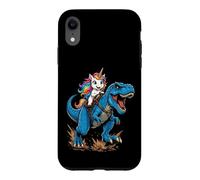 Cute Unicorn Riding T Rex Dinosaur Fantasy Adventure Scene Case for iPhone XR