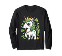 Cute Unicorn Shamrock St Patricks Day Lucky Leprechaun Long Sleeve T-Shirt