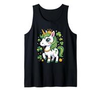 Cute Unicorn Shamrock St Patricks Day Lucky Leprechaun Tank Top