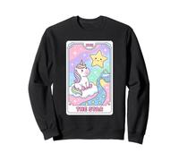Cute Unicorn Star Tarot Card Magical Rainbow Fantasy Kids Sweatshirt