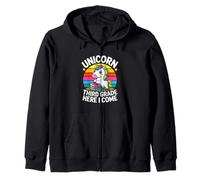 Cute Unicorn Third Grade Here I Come School Zip Hoodie