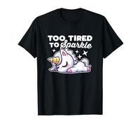 Cute Unicorn Too Tired to Sparkle Sleeping Kawaii T-Shirt