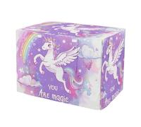 Cute Unicorn Wind-Resistant Dog Crate Covers Fixed Buckle at Bottom Dog Cage Cover with Openings Large