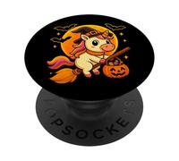 Cute Unicorn Witch Pumpkin Halloween Costume Boys Girls PopSockets Adhesive PopGrip