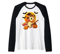 Cute Unicorn Witch Pumpkin Halloween Costume Boys Girls Raglan Baseball Tee