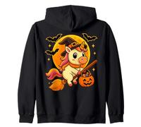 Cute Unicorn Witch Pumpkin Halloween Costume Boys Girls Zip Hoodie