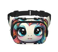 Cute Unicorn with Colorful Hairstylewaist Bag for Men Women - Adjustable Double Fanny Pack for Travel, Sports, and Daily