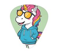 cute unicornGuitar Picks, 12-Piece Pattern Set, Three Different Thicknesses for Acoustic Electric Guitar and Other Instruments