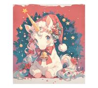Cute unicorns Christmas Decorative decorative dishwasher magnet reusable christmas refrigerator magnets holiday decor Imán de la puerta del lavavajillas 23x26in