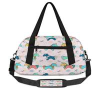 Cute Unicorns Dragonfly Kids Overnight Duffle Bags for Girls Boys, Animal Horse Lightweight Sports Gym Bag for Kids，Small Overnight Weekender Carry on Travel Bags Dance Bag, Cute Unicorns Dragonfly,