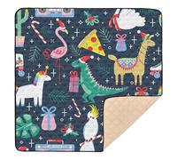 Cute Unicorns Flamingo Hope Pizza Alpaca Animals Large Non-Slip Baby Gym & Activity Mat for Indoor Outdoor Lightweight Padded Play Mat for Baby Kids Toddlers Infants, 50'' x 50''