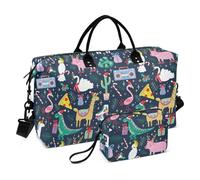 Cute Unicorns Flamingo Hope Pizza Alpaca Animals Travel Duffel Bags Large Carry On Airport Bag Gym Duffel Bag with Adjustable Strap for Hiking Multifunctional