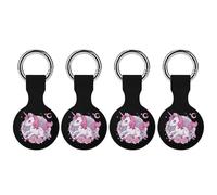 Cute Unicorns Keychain Holder Case Compatible with AirTag Waterproof Silicone Shell Protective Case 4PCS