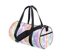 Cute Unicorns Rainbow Colorful Stripes Gym Duffel Bag Canvas Travel Weekender Luggage Handbag for Men Women Sports and Overnight