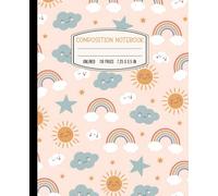 Cute Unlined Composition Notebook: Fun Rainbow Sun Unruled Paper with No Lines, Aesthetic Journal for Writing, Drawing and sketching