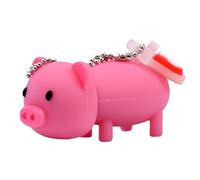 Cute USB flash drive Cartoon pig shaped silicone thumb U-Disk Creative Gift Data Storage Pendrive (Pink, 32GB)
