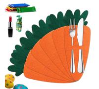 Cute Utensil Holder - 6 Pieces Reusable Carrot Organizer - Easter Silverware Organizer Storage Bag | For Spoon Fork Cutter Home Farm Kitchen Outdoor Spring Party Decorative