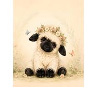 Cute Valais Blacknose Lamb Composition Notebook: Wide Ruled Floral Writing Journal for Kids, Students, School Notes, Creative Stories, and Sheep Lovers