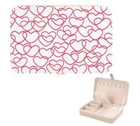 Cute Valentine Girls Jewellery Box, Pu Leather Jewelry Organizer Box, Mens Jewelry Case for Bracelet Trinket, Women Travel Essentials, Gift Teenage Girl, Travel Presents Man