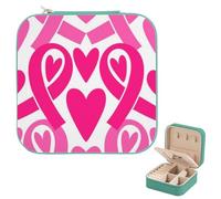 Cute Valentine Jewellery Box, Pu Leather Small Travel Jewelry Box with Mirror, Travel Jewelry Organiser for Cross Bracelet Bracelet, Women Essentials, Gift Teenage Girl Small Gifts