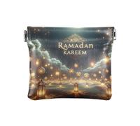 Cute Valentine Owls Coin Purses Leather Coin Purse Square Pouch Portable Pouch Change Wallet Organizers, Moon Stars Lanterns, one size, Moon Stars Lanterns