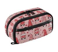 Cute Valentine Red Pencil Bag with See-Through Front Panel, Big-Capacity