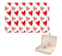 Cute Valentine Travel Jewellery Box, Pu Leather Jewellery Storage Box, Mens Portable Women's Storage for Watch Earring, Women Travel Essentials, Small Gifts, Gift for Teen Girl Man