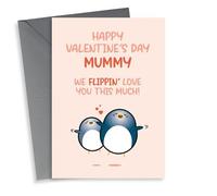 Cute Valentine's Card For Mum - Funny Penguins - From The Kids