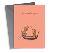 Cute Valentines Day Card/Anniversary Card - Dachshund Pun - You Really Float My Boat