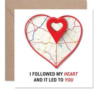 Cute Valentines Day Card - Follow Your Heart - Adorable Happy Valentines Card for Women Men, 145mm Loving Sentimental Valentine Greeting Cards