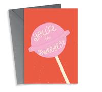 Cute Valentine's Day Card - Lollipop - You're The Sweetest