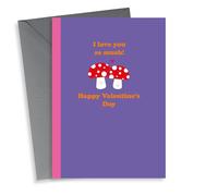 Cute Valentine's Day Card - Love You So Mush - Mushroom