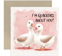 Cute Valentine's Day Card, Quackers About You, Sweet Wedding Anniversary Cards for Husband Wife Partner Boyfriend Girlfriend, Blank Inside