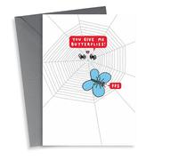 Cute Valentine's Day Card - You Give Me Butterflies! - Spiderweb