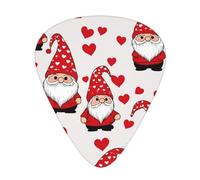 Cute Valentine'S Gnomes 12 Pack Guitar Picks With 3 Thicknesses And Storage Box, Abs Plectrums For Electric Bass Guitar Players