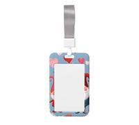 Cute Valentine's Love Gnomes Abs Vertical Id Badge Holder, Name Badge with Clear Scanning Film