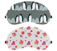 Cute Valentine's Pattern 2-Pack Light-Blocking Soft Breathable Eye Masks Sleep Mask Eye Patch