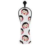 Cute Vampire Faces Golf Club Head Covers for Men Women PU Leather Golf Headcovers with Interchangeable Tags for Wood Hybrid Driver