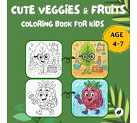 Cute Veggies & Fruits Coloring Book for Kids